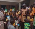 BOSOME FREHO DCE HON. CHARLES APPIAH-KUBI WELCOMES PUPILS ON MY FIRST DAY AT SCHOOL TOUR